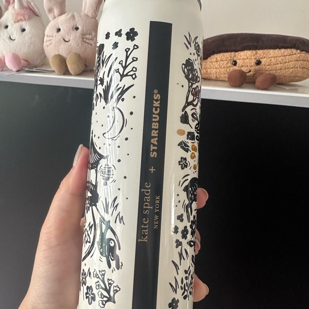 Kate Spade Black and White Floral Tumbler